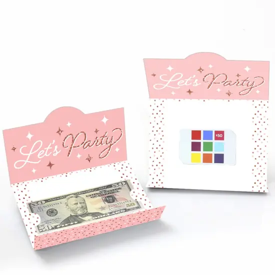 Big Dot of Happiness Pink Rose Gold Birthday - Happy Birthday Party Money And Gift Card Holders - Set of 8 {3}