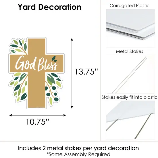 Big Dot of Happiness Elegant Cross - Outdoor Lawn Sign - Religious Party Yard Sign - 1 Piece {7}