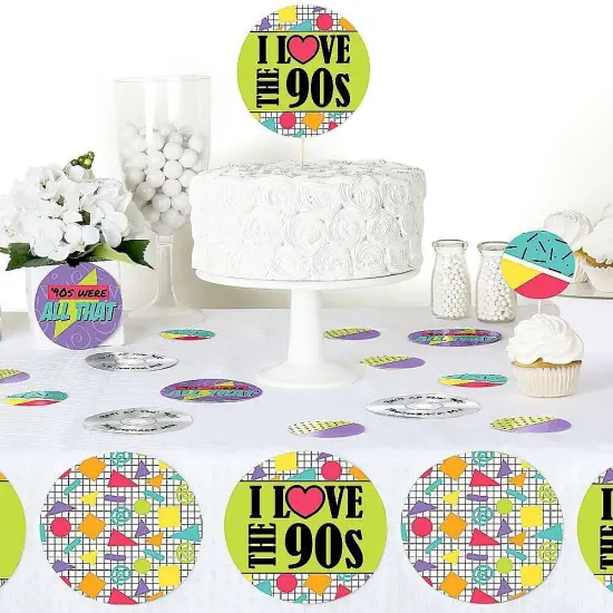 Big Dot of Happiness 90's Throwback - 1990s Party Giant Circle Confetti - Party Decorations - Large Confetti 27 Count {6}