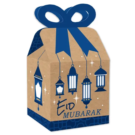 Big Dot of Happiness Eid Mubarak - Square Favor Gift Boxes - Ramadan Party Bow Boxes - Set of 12 {1}