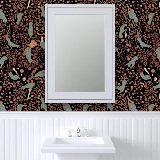 Peel & Stick Wallpaper 2FT Wide Spooky Gothic Halloween Creepy Fairytale Witchy Botanical Custom Removable Wallpaper by Spoonflower {6}