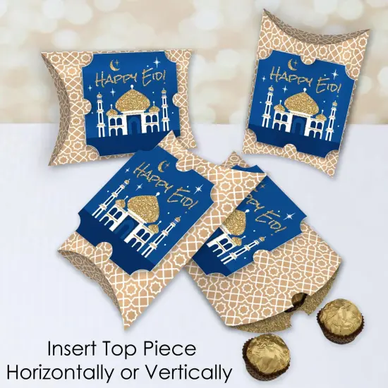 Big Dot of Happiness Ramadan - Happy Eid Favor Gift Boxes - Eid Mubarak Party Large Pillow Boxes - Set of 12 {4}