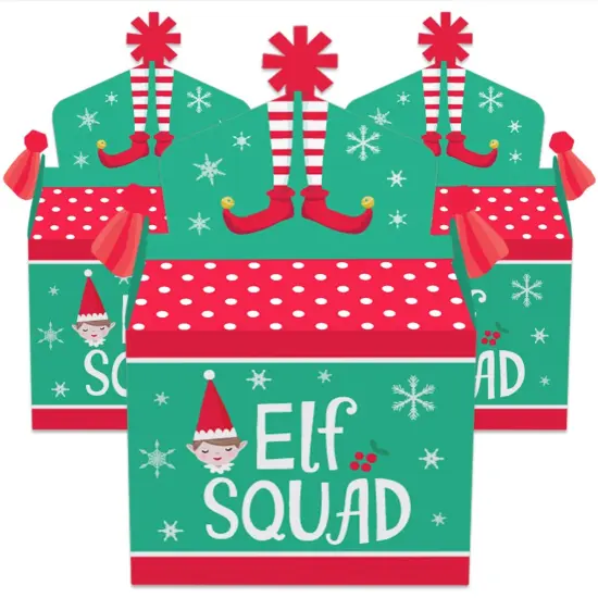 Big Dot of Happiness Elf Squad - Treat Box Party Favors - Kids Elf Christmas and Birthday Party Goodie Gable Boxes - Set of 12 {3}