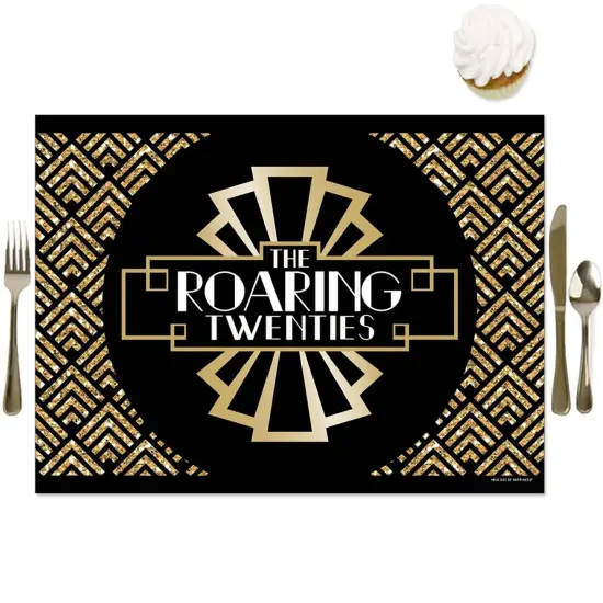 Big Dot of Happiness Roaring 20's - Party Table Decorations - 1920s Art Deco Jazz Party Placemats - Set of 16 {1}