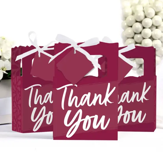 Big Dot of Happiness Burgundy Elegantly Simple - Guest Party Favor Boxes - Set of 12 {4}