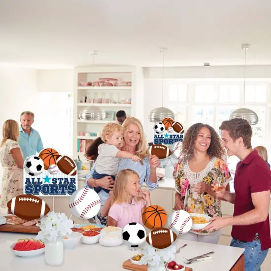 Big Dot of Happiness Go, Fight, Win - Sports - Baby Shower or Birthday Party Centerpiece Sticks - Showstopper Table Toppers - 35 Pieces {6}