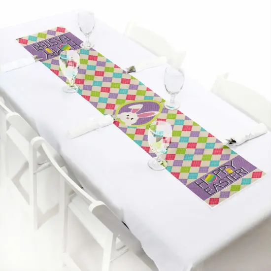 Big Dot of Happiness Hippity Hoppity - Petite Easter Bunny Easter Party Paper Table Runner - 12 x 60 inches {1}