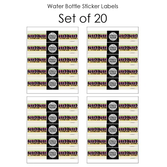 Big Dot of Happiness 70's Disco - 1970s Disco Fever Party Water Bottle Sticker Labels - Set of 20 {4}