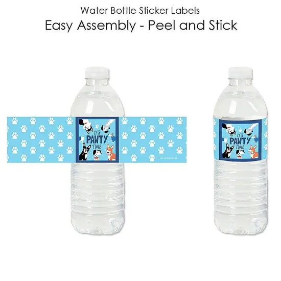 Big Dot of Happiness Pawty Like a Puppy - Dog Baby Shower or Birthday Party Water Bottle Sticker Labels - Set of 20 {3}