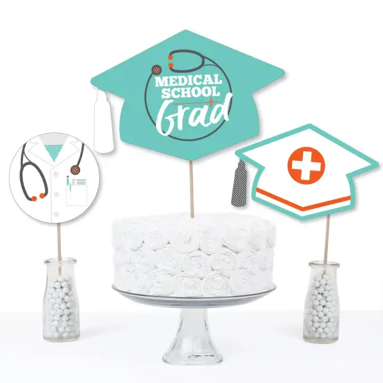 Big Dot of Happiness Medical School Grad - Doctor Graduation Party Centerpiece Sticks - Table Toppers - Set of 15 {4}