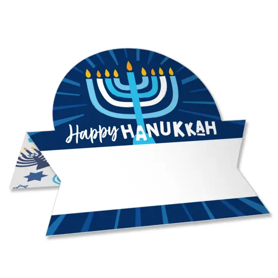 Big Dot of Happiness Hanukkah Menorah - Chanukah Holiday Party Tent Buffet Card - Table Setting Name Place Cards - Set of 24 {1}
