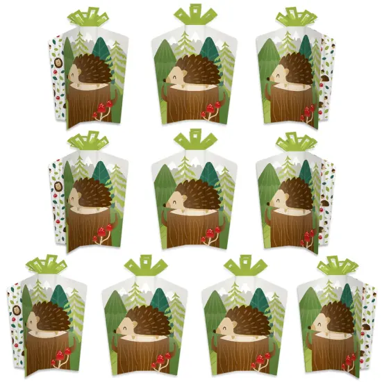 Big Dot of Happiness Forest Hedgehogs - Table Decorations - Woodland Birthday Party or Baby Shower Fold and Flare Centerpieces - 10 Count {1}