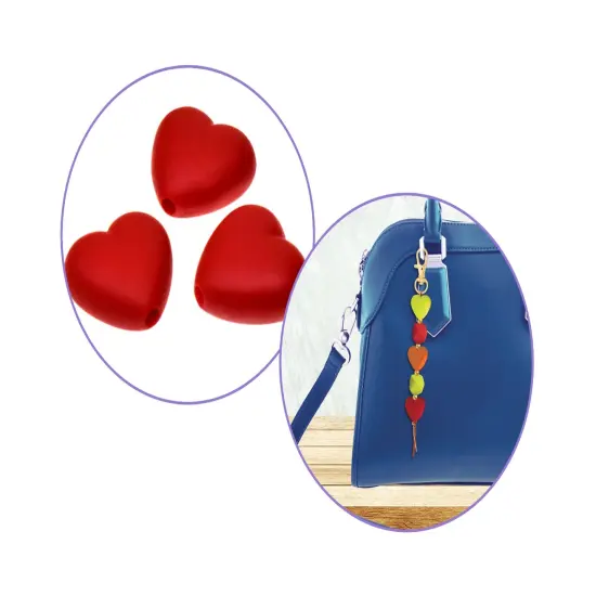 Craft Medley Plastic Beads 20g-Heart Red {3}