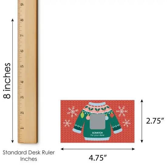Big Dot of Happiness Colorful Christmas Sweaters - Ugly Sweater Holiday Party Game Scratch Off Dare Cards - 22 Count {7}