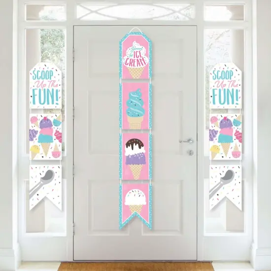 Big Dot of Happiness Scoop Up The Fun - Ice Cream - Hanging Vertical Paper Door Banners - Sprinkles Party Wall Decoration Kit - Indoor Door Decor {1}