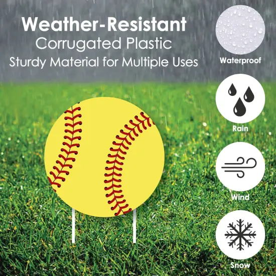 Big Dot of Happiness Grand Slam - Fastpitch Softball - Yard Sign & Outdoor Lawn Decorations - Birthday Party or Baby Shower Yard Signs - Set of 8 {4}