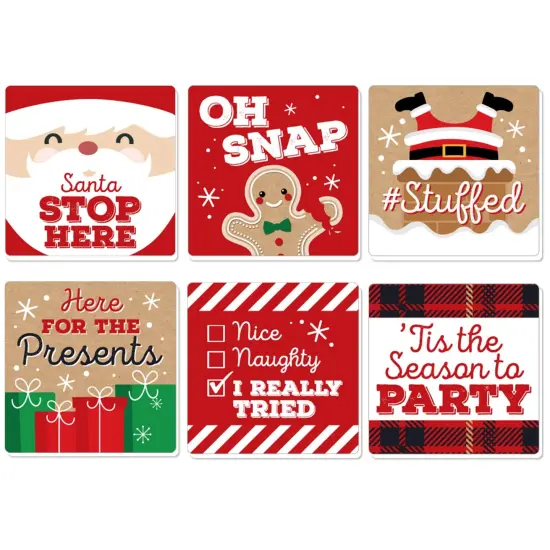 Big Dot of Happiness Jolly Santa Claus - Funny Christmas Party Decorations - Drink Coasters - Set of 6 {1}