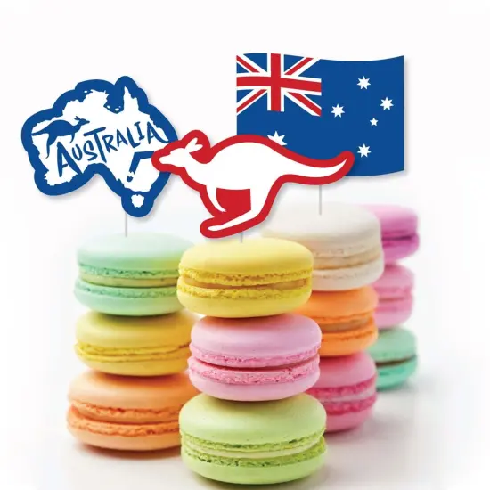 Big Dot of Happiness Australia Day - Dessert Cupcake Toppers - G'Day Mate Aussie Party Clear Treat Picks - Set of 24 {6}