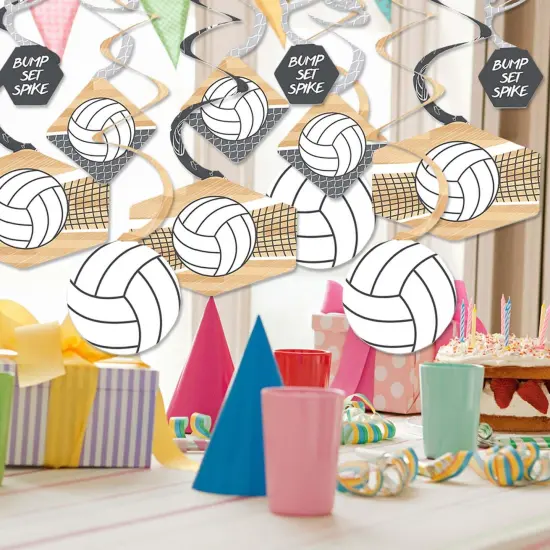 Big Dot of Happiness Bump, Set, Spike - Volleyball - Baby Shower or Birthday Party Hanging Decor - Party Decoration Swirls - Set of 40 {3}