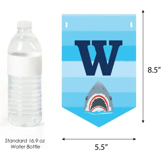 Big Dot of Happiness Shark Zone - Jawsome Shark Baby Shower Bunting Banner - Party Decorations - Welcome Baby {4}