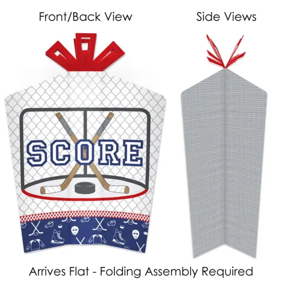 Big Dot of Happiness Shoots and Scores - Hockey - Table Decorations - Baby Shower or Birthday Party Fold and Flare Centerpieces - 10 Count {3}