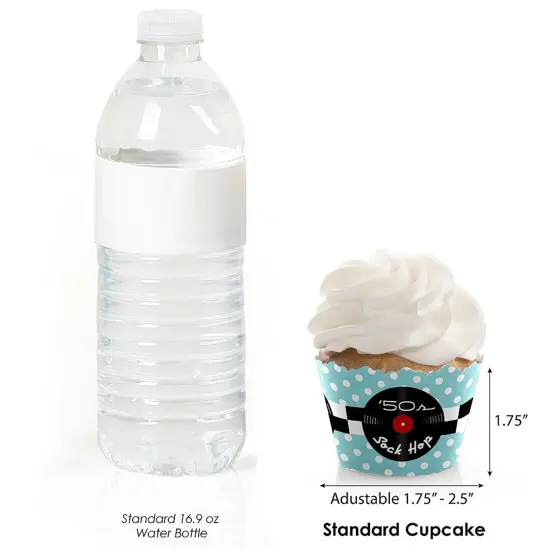 Big Dot of Happiness 50's Sock Hop - 1950s Rock N Roll Party Decorations - Party Cupcake Wrappers - Set of 12 {4}