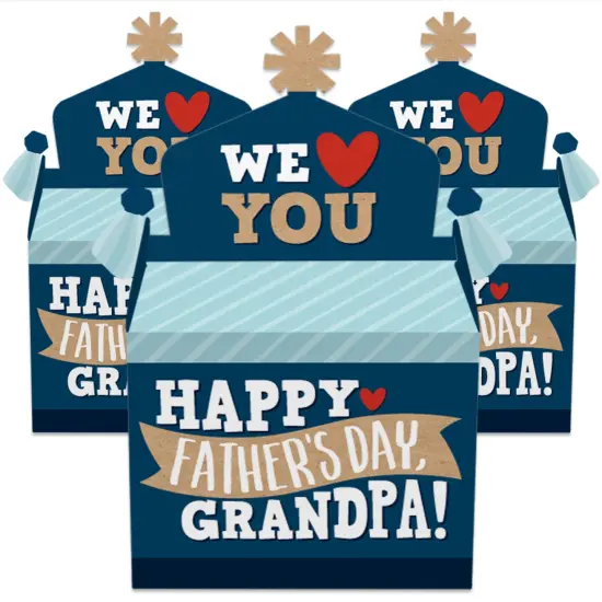 Big Dot of Happiness Grandpa, Happy Father's Day - Treat Box Party Favors - We Love Grandfather Goodie Gable Boxes - Set of 12 {3}