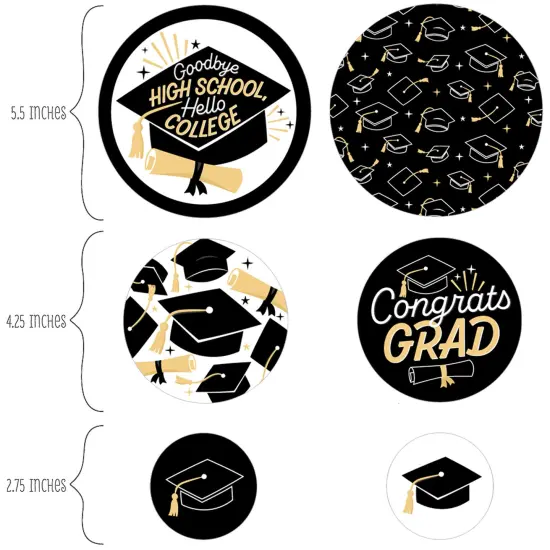 Big Dot of Happiness Hello College Graduation Party Giant Circle Confetti - Party Decorations - Large Confetti 27 Count {3}