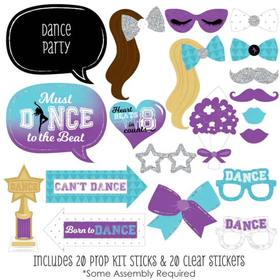 Big Dot of Happiness Must Dance to the Beat - Dance - Birthday Party or Dance Party Photo Booth Props Kit - 20 Count {3}
