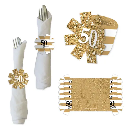 Big Dot of Happiness We Still Do - 50th Wedding Anniversary - Anniversary Party Paper Napkin Holder - Napkin Rings - Set of 24 {1}