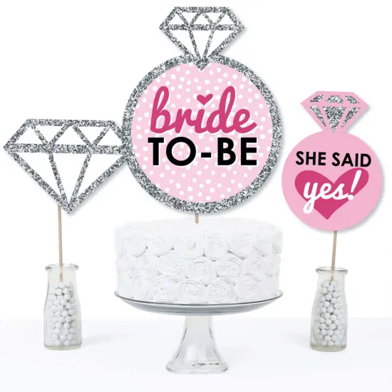 Big Dot of Happiness Bride-to-Be - Bridal Shower or Classy Bachelorette Party Centerpiece Sticks - Table Toppers - Set of 15 {4}