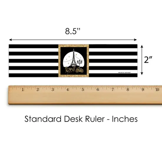 Big Dot of Happiness Stars Over Paris - Parisian Themed Party Water Bottle Sticker Labels - Set of 20 {6}