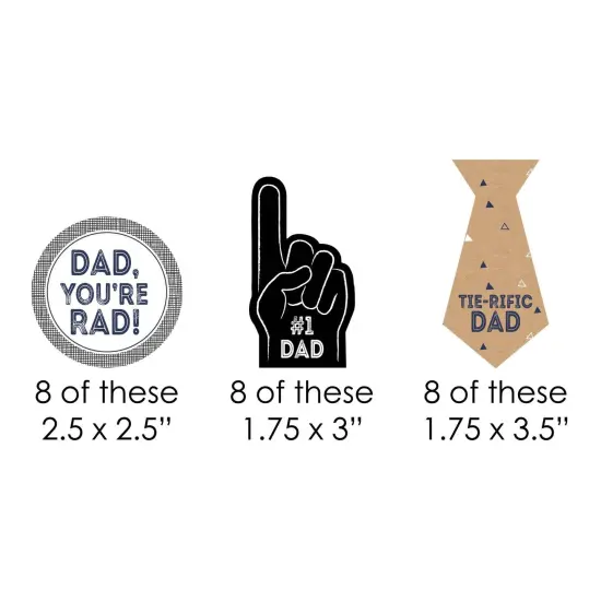 Big Dot of Happiness My Dad is Rad - Father's Day DIY Shaped Party Cut-Outs - 24 Count {3}