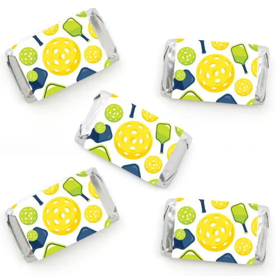 Big Dot of Happiness Let&rsquo;s Rally - Pickleball - Mini Candy Bar Wrapper Stickers - Birthday or Retirement Party Small Favors - 40 Count {1}