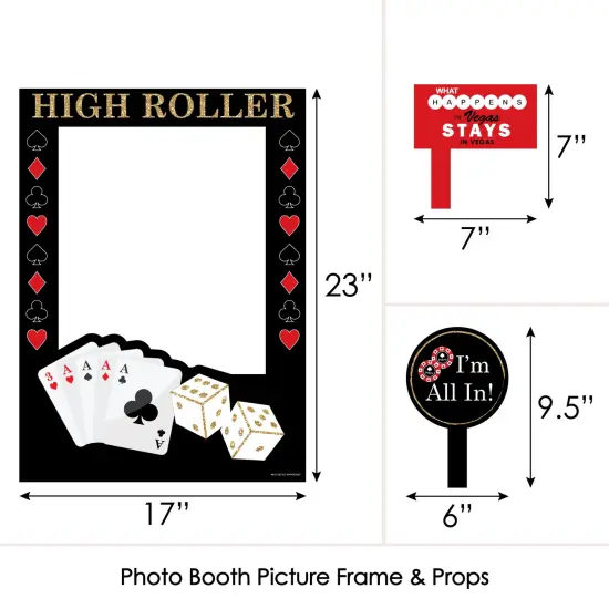 Big Dot of Happiness Las Vegas - Casino Themed Party Selfie Photo Booth Picture Frame & Props - Printed on Sturdy Material {6}