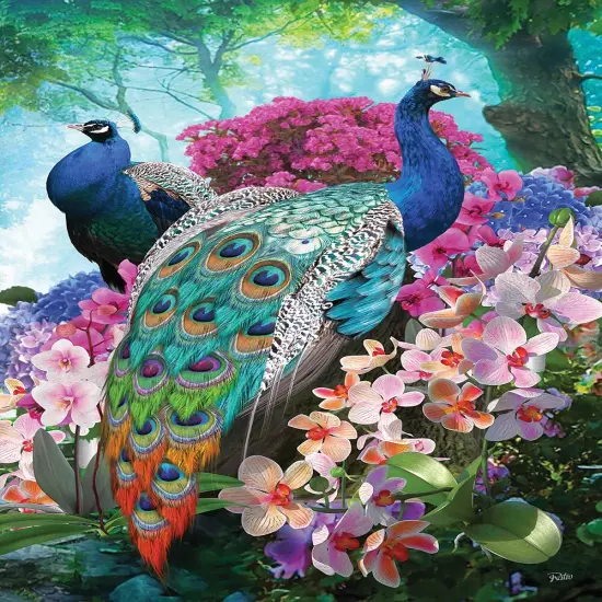 Sunsout Pretty Peacock 300 pc Jigsaw Puzzle 42374 {1}