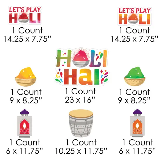 Big Dot of Happiness Holi Hai - Yard Sign and Outdoor Lawn Decorations - Festival of Colors Party Yard Signs - Set of 8 {7}