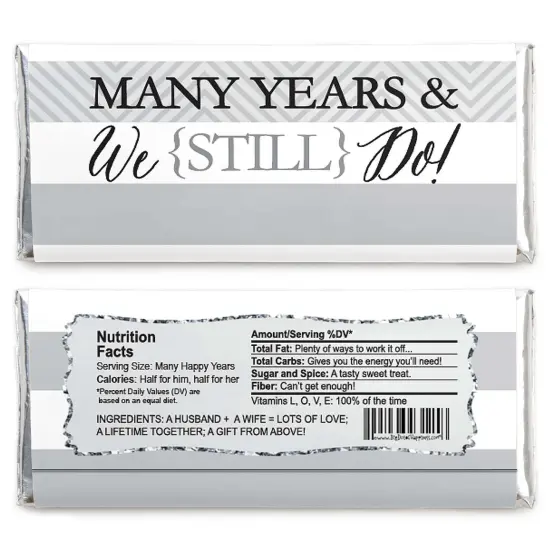Big Dot of Happiness We Still Do - Wedding Anniversary Party - Candy Bar Wrappers Party Favors - Set of 24 {3}