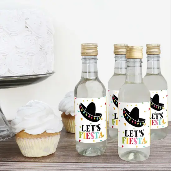 Big Dot of Happiness Let's Fiesta - Mini Wine and Champagne Bottle Label Stickers - Fiesta Favor Gift for Women and Men - Set of 16 {4}