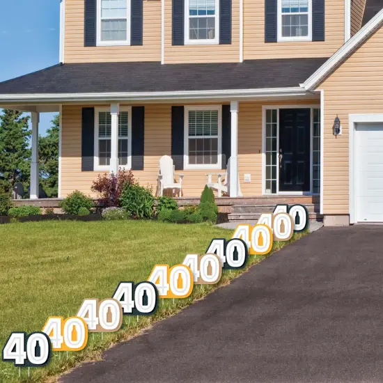 Big Dot of Happiness Cheers and Beers to 40 Years - Forty Shaped Lawn Decorations - Outdoor 40th Birthday Party Yard Decorations - 10 Piece {4}