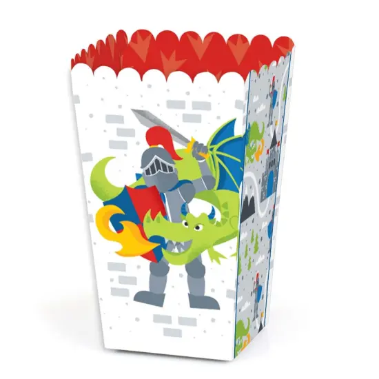 Big Dot of Happiness Calling All Knights and Dragons - Medieval Party or Birthday Party Favor Popcorn Treat Boxes - Set of 12 {1}