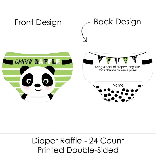 Big Dot of Happiness Party Like a Panda Bear - Diaper Shaped Raffle Ticket Inserts - Baby Shower Activities - Diaper Raffle Game - Set of 24 {3}