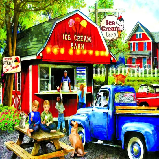 Sunsout The Ice Cream Barn 1000 pc Jigsaw Puzzle 28858 {1}