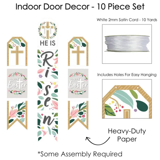 Big Dot of Happiness Religious Easter - Hanging Vertical Paper Door Banners - Christian Holiday Party Wall Decoration Kit - Indoor Door Decor {6}