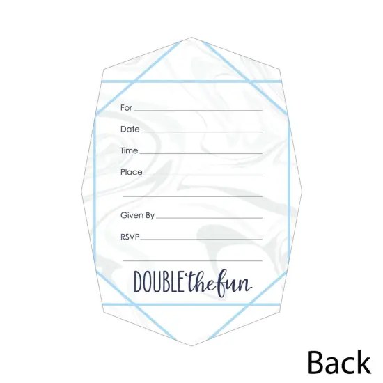 Big Dot of Happiness It's Twin Boys - Shaped Fill-in Invitations - Blue Twins Baby Shower Invitation Cards with Envelopes - Set of 12 {4}