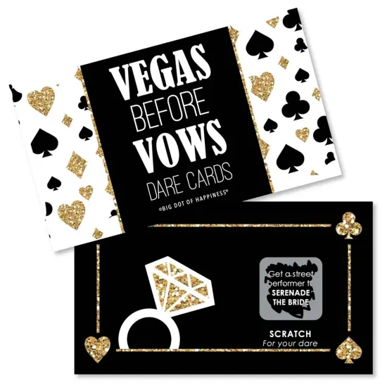 Big Dot of Happiness Vegas Before Vows - Las Vegas Bridal Shower or Bachelorette Party Game Scratch Off Dare Cards - 22 Count {1}