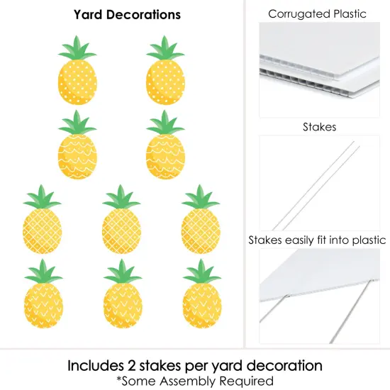 Big Dot of Happiness Tropical Pineapple - Pineapple Lawn Decorations - Outdoor Summer Party Yard Decorations - 10 Piece {7}