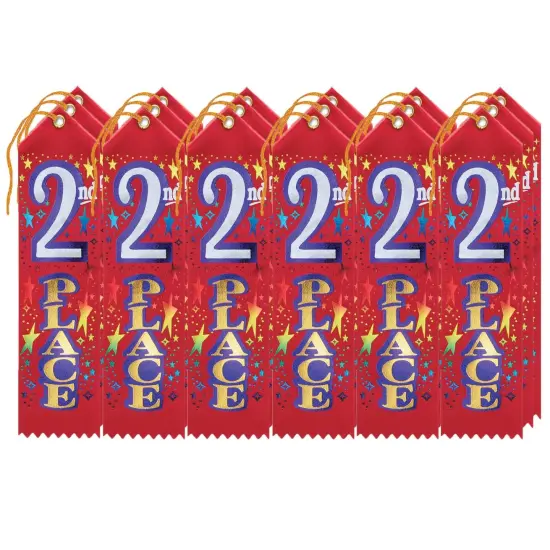 2nd Place Award Ribbon, 2" x 8", Pack of 18 {1}