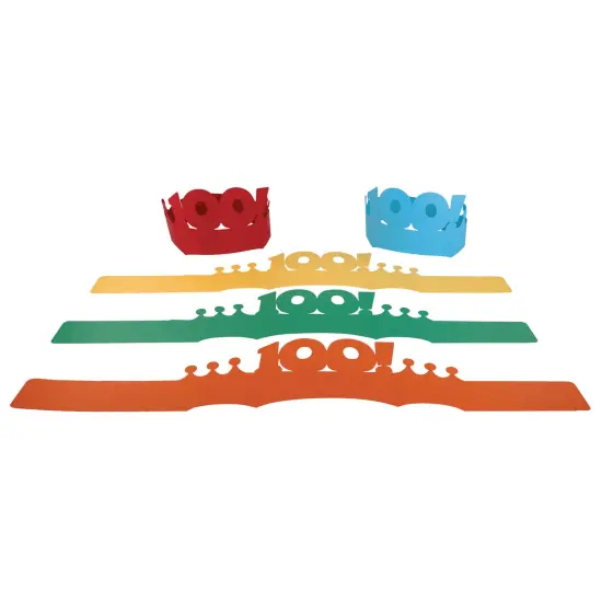 100 Days of School Paper Crowns, 4.5" x 24.75", 25 Per Pack, 2 Packs {5}