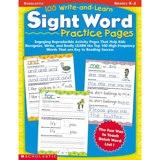 100 Write And Learn Sight Word Practice Pages, Grades K-2 {1}